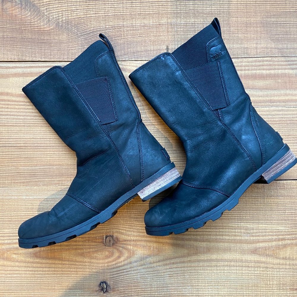 Sorel Black Leather Winter Boots